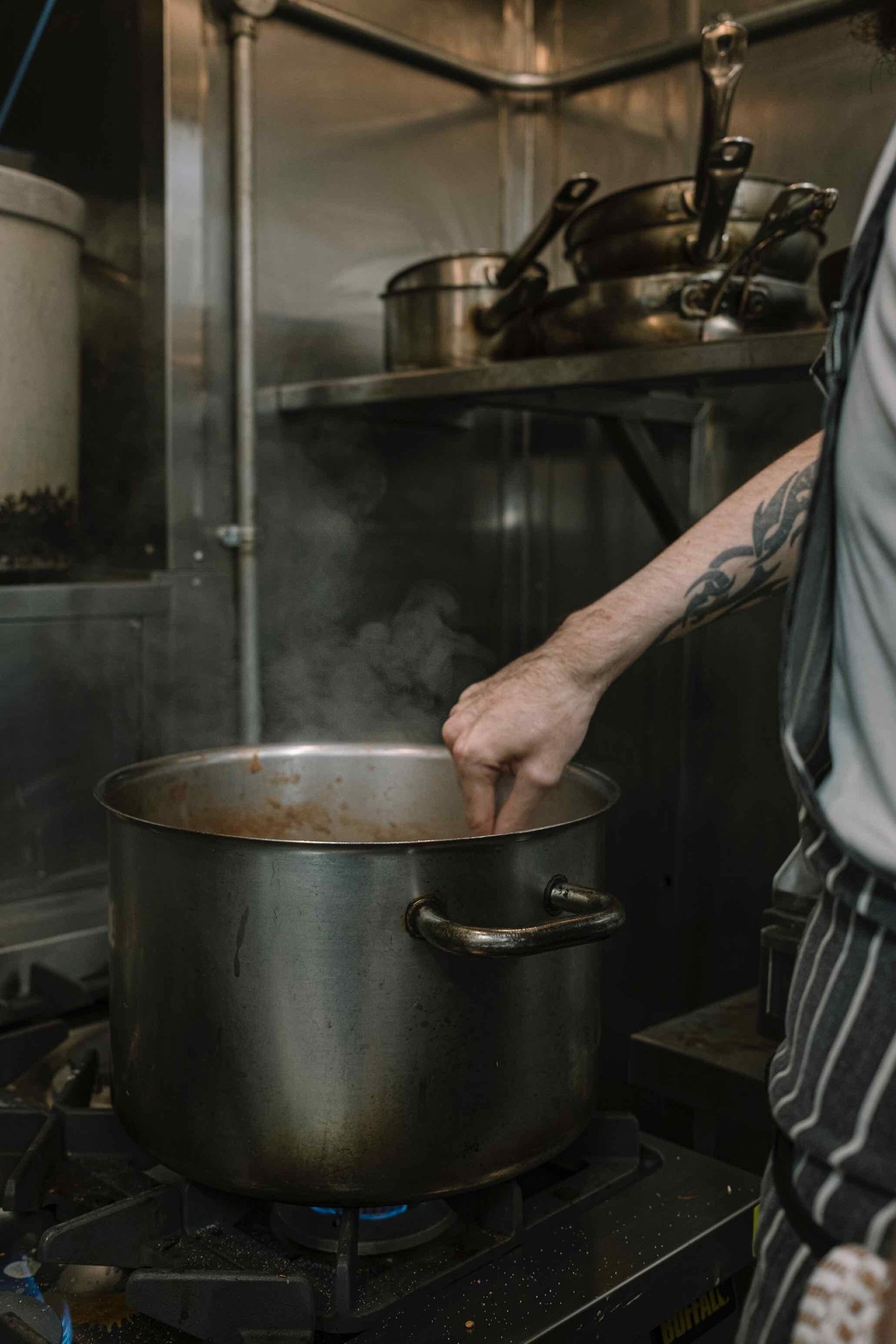 A pot on the go in the Hendersons kitchen